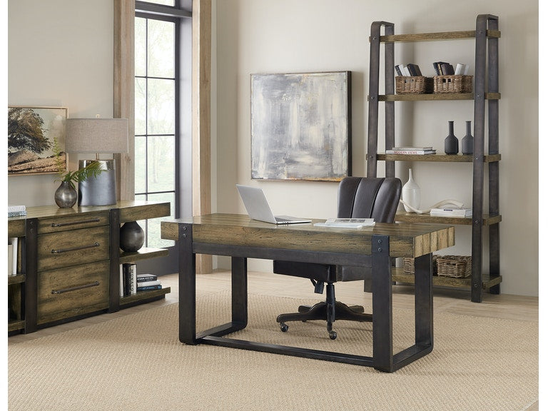 Crafted Leg Desk Oak and Elm veneer with metal legs from Hooker Furniture Lifestyle Image 1