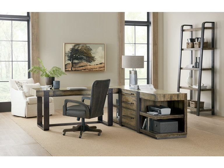 Crafted Leg Desk Oak and Elm veneer with metal legs from Hooker Furniture Lifestyle Image 2