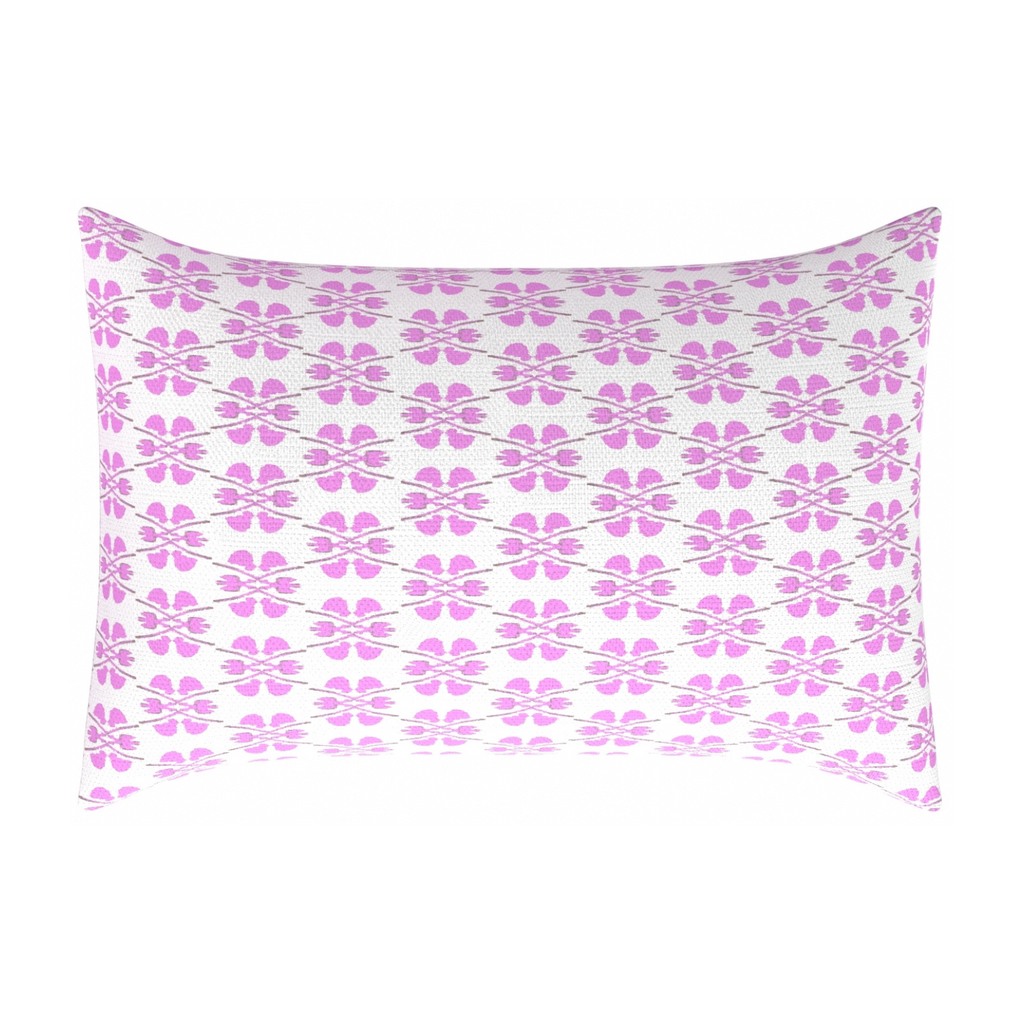 Clover Pink Linen Pillow lumbar pillow