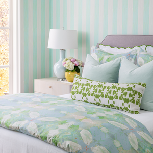 Elephant Falls Duvet Cover in soft greens and blues