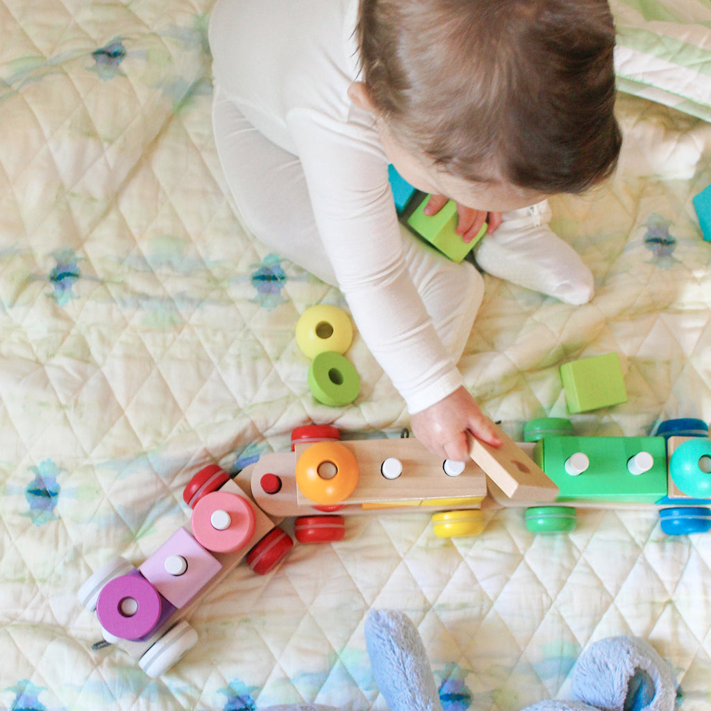 Coral Bay Pale Blue Baby Blanket is perfect for playtime