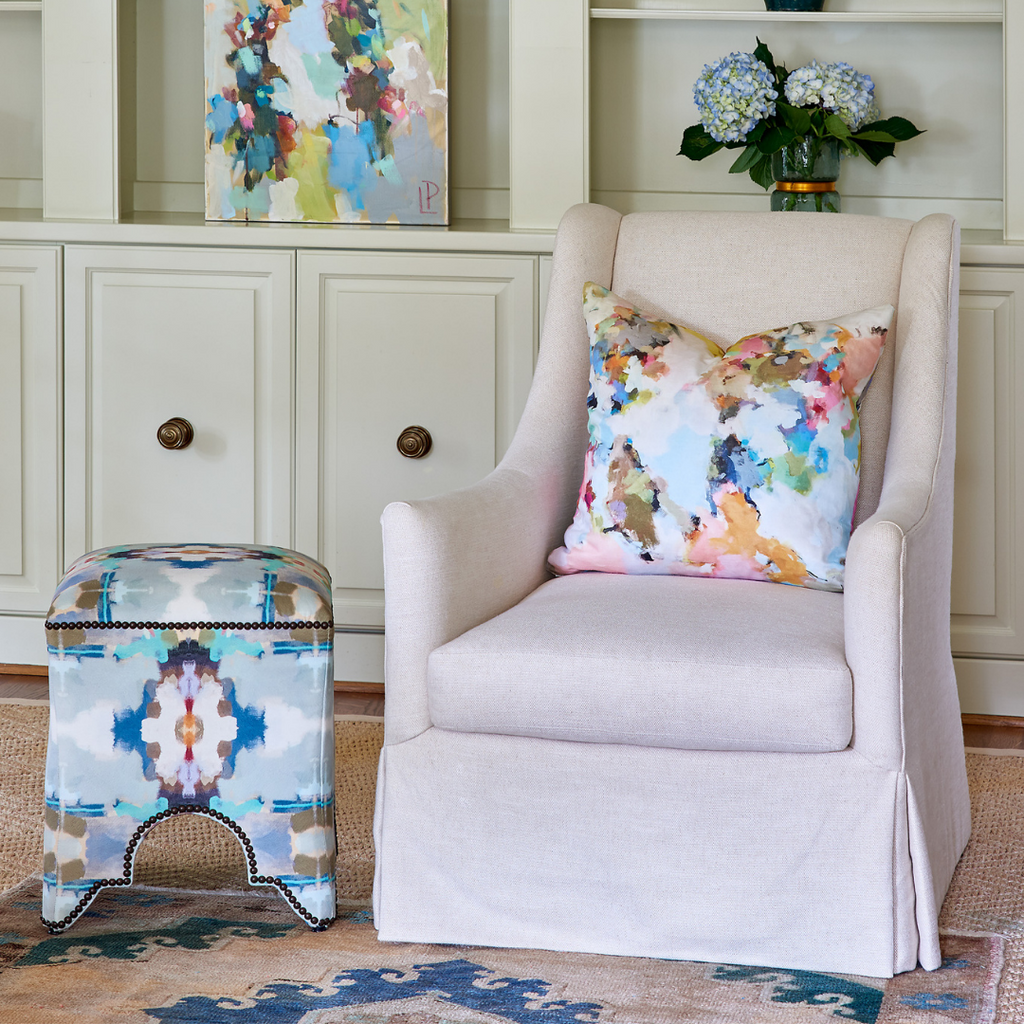 Under the Sea Linen Throw Pillow in lifestyle setting