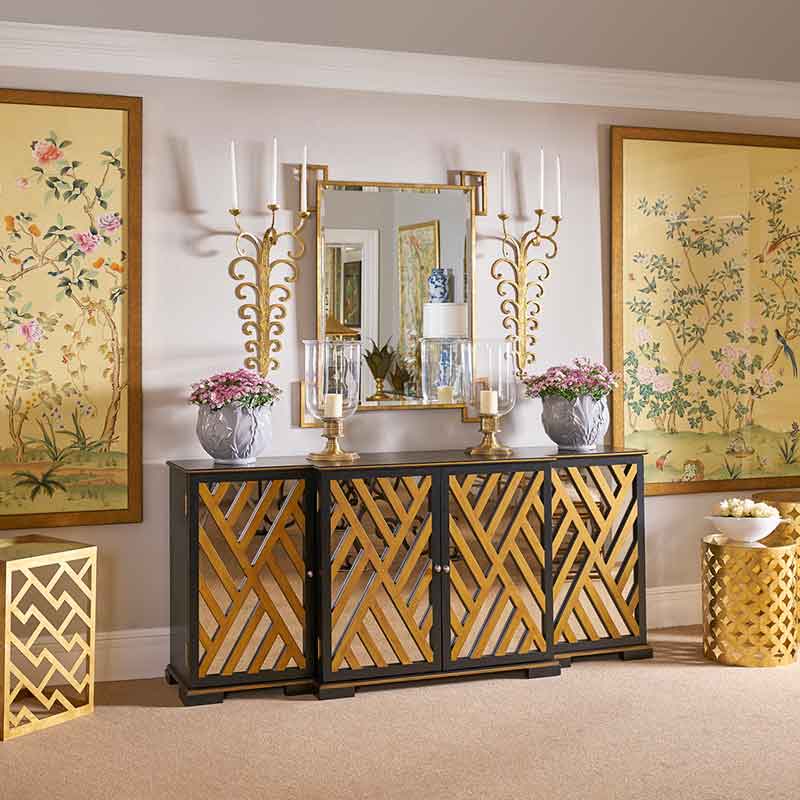 Tall Candle Sconce in Golden Bronze Finish Lifestyle Image Chelsea House