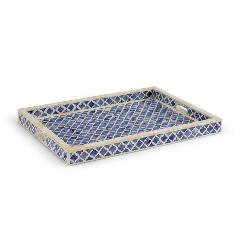Newton Tray Blue White and Blue Bone Inlay