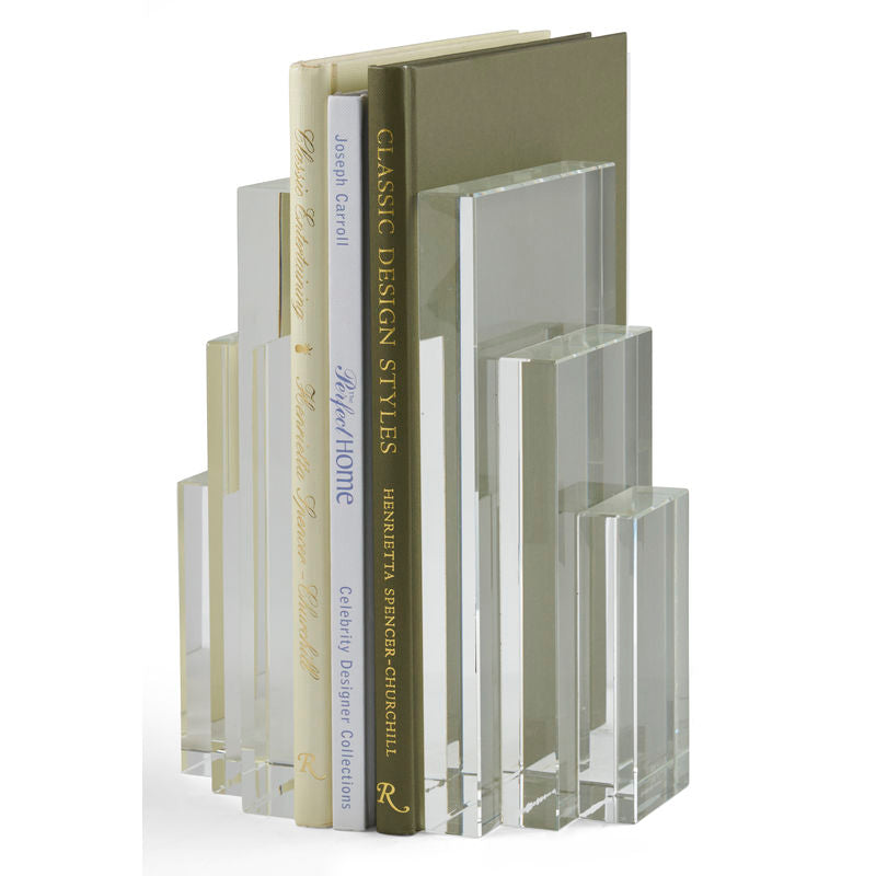 Clear Crystal Bookends