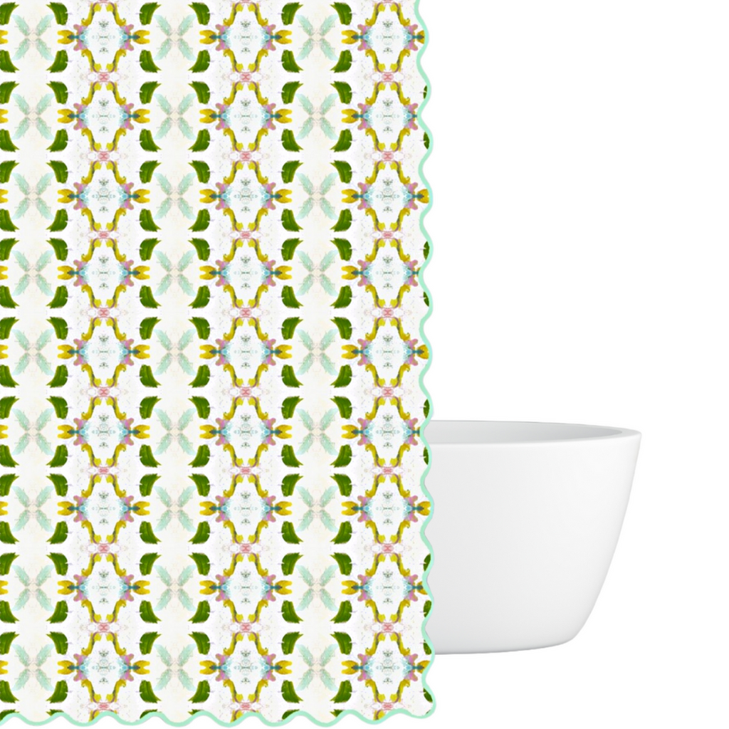Dogwood Scalloped Shower Curtain