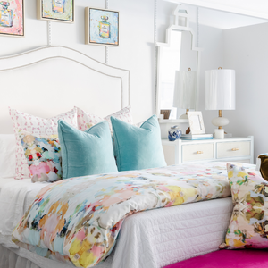 Under The Sea Sham in a variety of vivid colors from Laura Park Designs bedroom lifestyle image