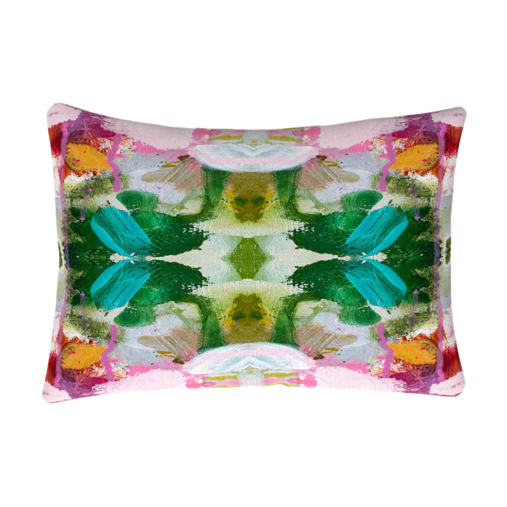 Namaste Pink Linen Throw Pillow 14" x 20" lumbar