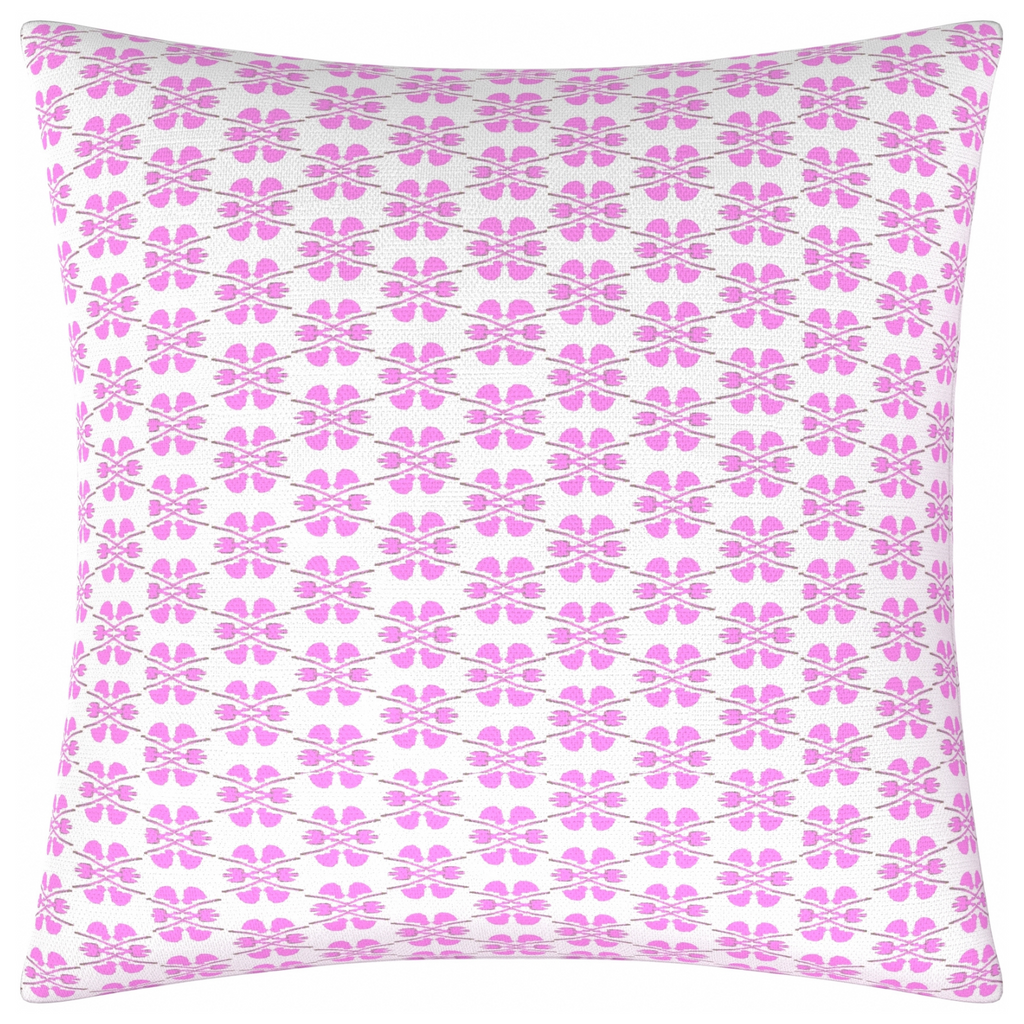 Clover Pink Linen Pillow 26" square