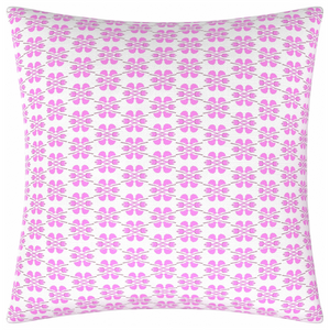 Clover Pink Linen Pillow 26" square