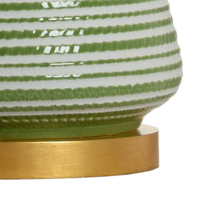 Beehive Lamp Green porcelain textured table lamp from Chelsea House base detail