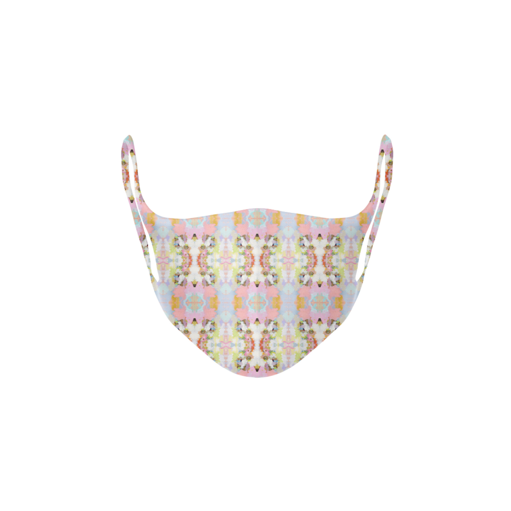 Brooks Avenue Pink Kid&#39;s face mask in subtle pinks and yellow from Laura Park Designs