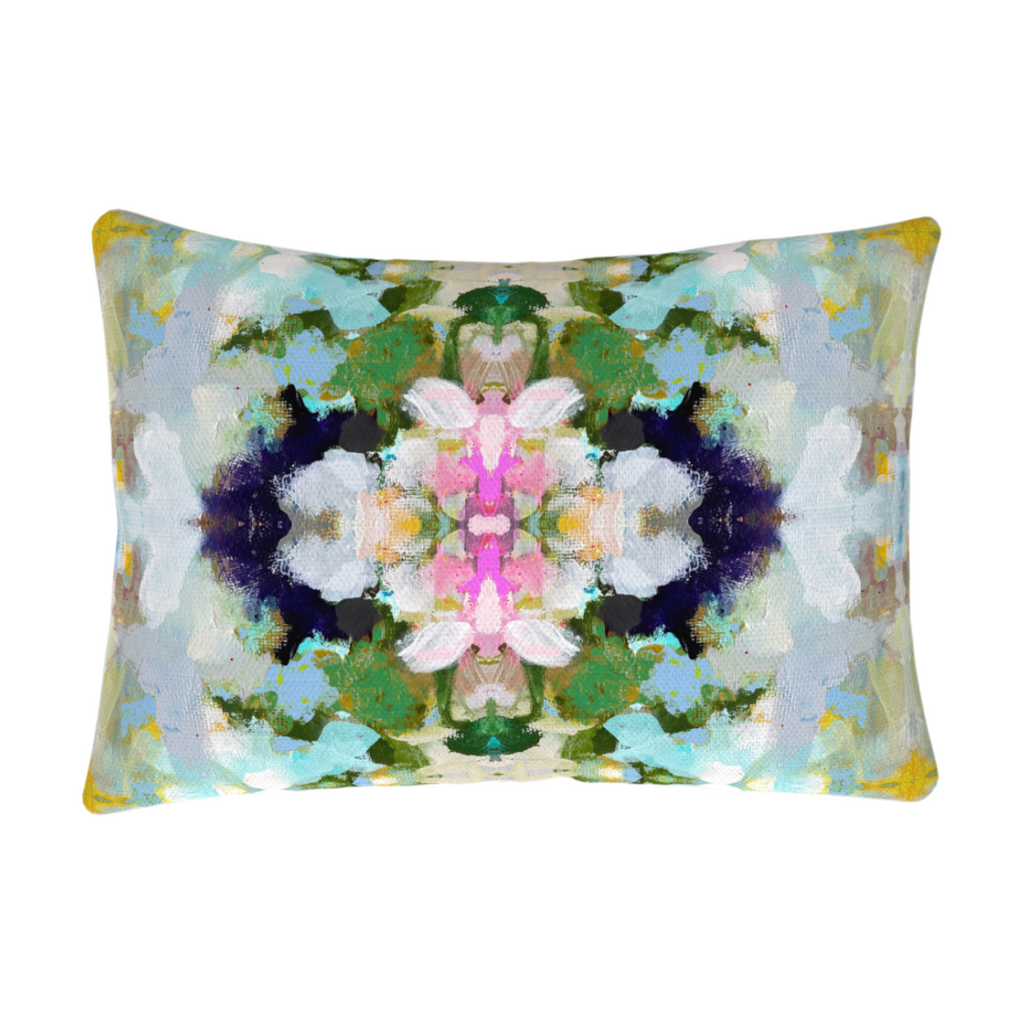 Nantucket Bloom Linen Throw Pillow lumbar pillow