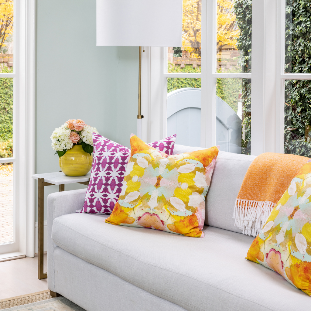 Marigold Indoor Throw Pillow in sofa display