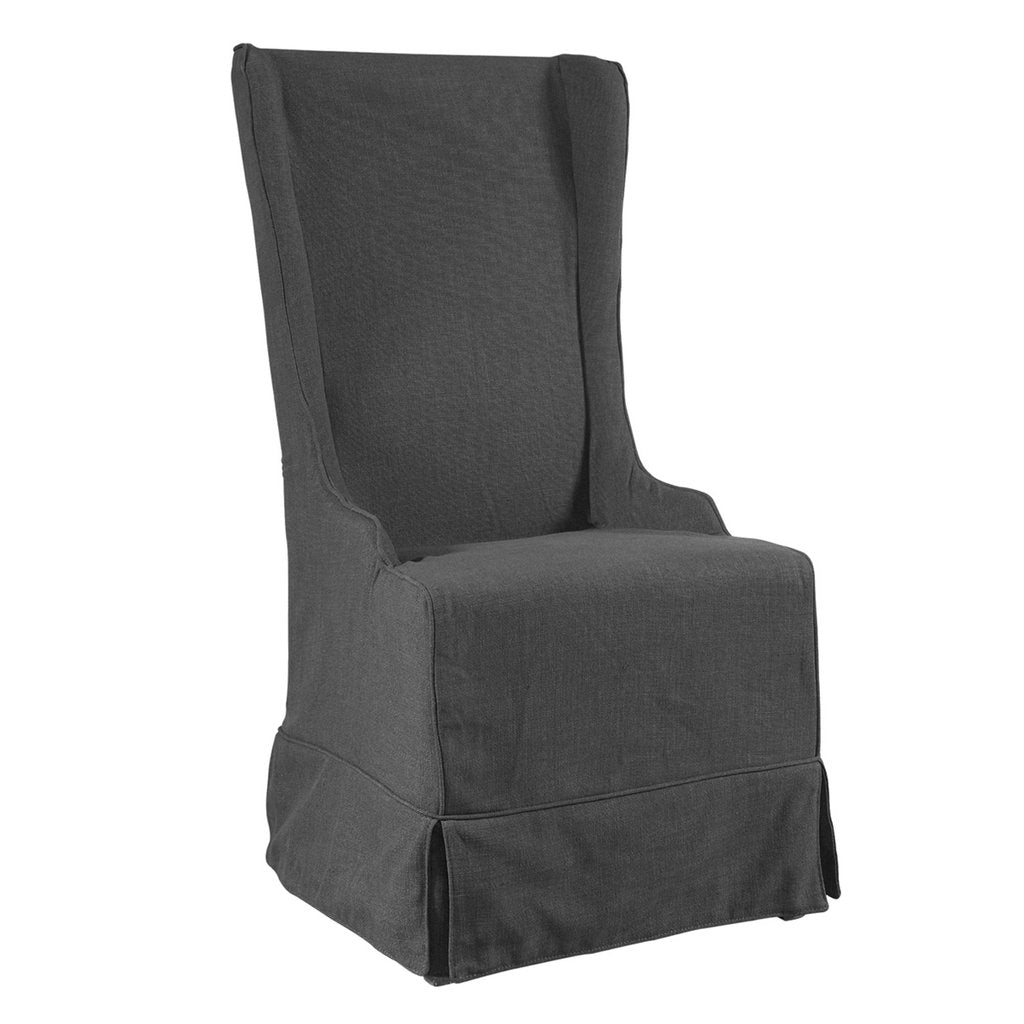 Padmas Plantation Atlantic Beach Wing Dining Chair Charcoal Linen
