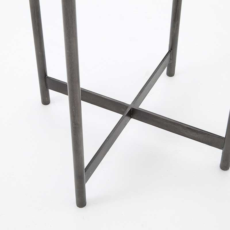 Adair Side Table with marble top on aluminum base
