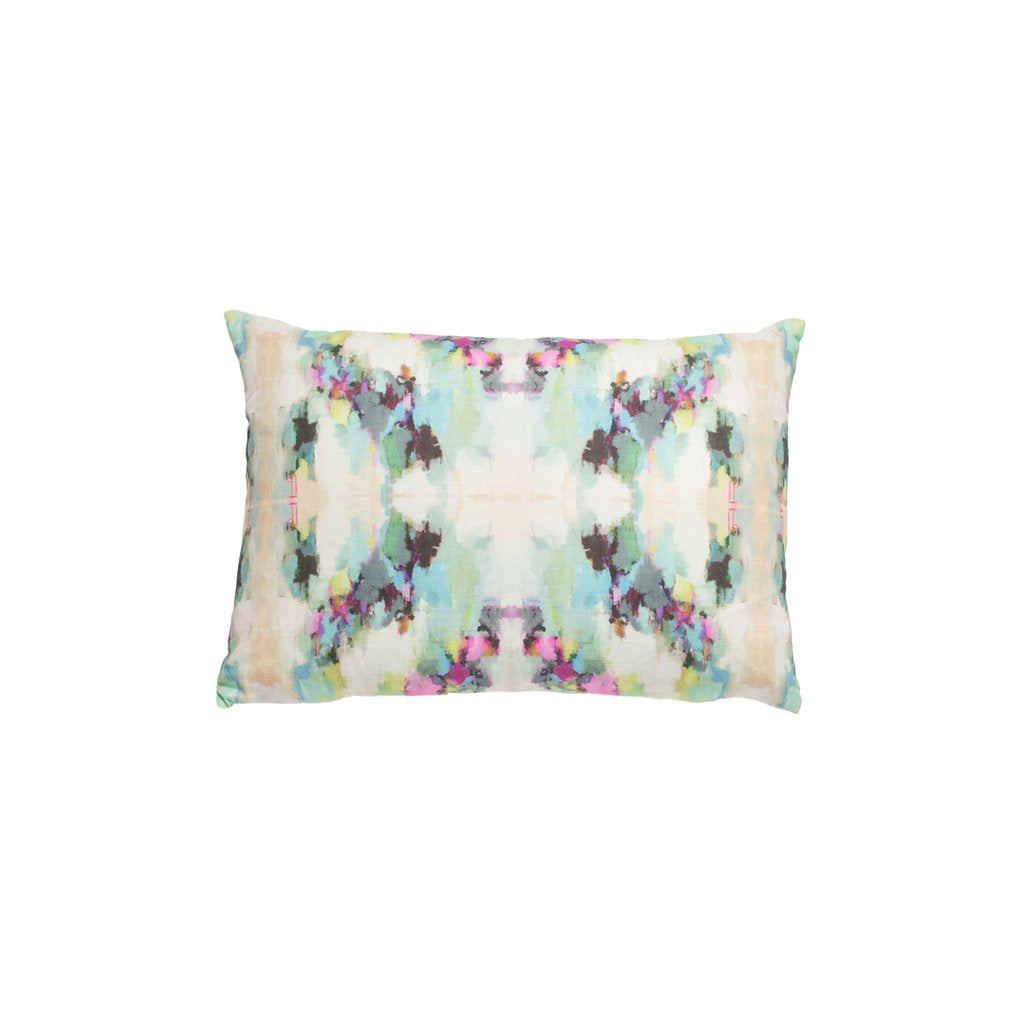 Alphabet Soup linen pillow from Laura Park Designs soft multi-color lumbar