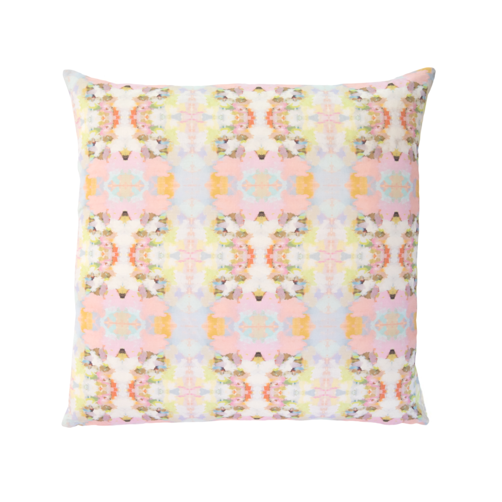 Brooks Avenue Pink Linen Pillow from Laura Park Designs 26" square