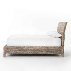 Banana Leaf King Bed abaca and mango wood Four Hands side view