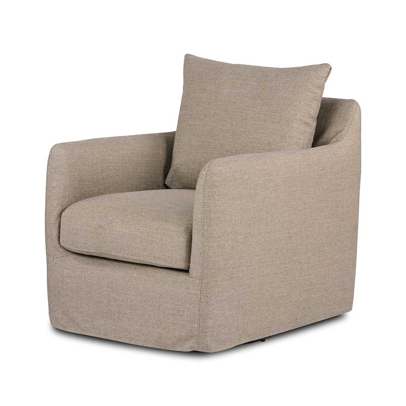 Banks Swivel Chair in Alcala Taupe from Four Hands