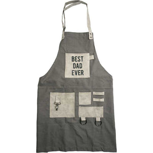 Best Dad Ever grillng apron flat-lay view