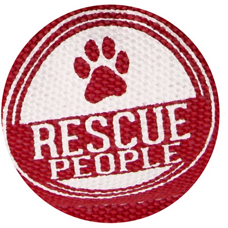 Best Rescue Ever dog chew toy in shape of float ring emblem closeup