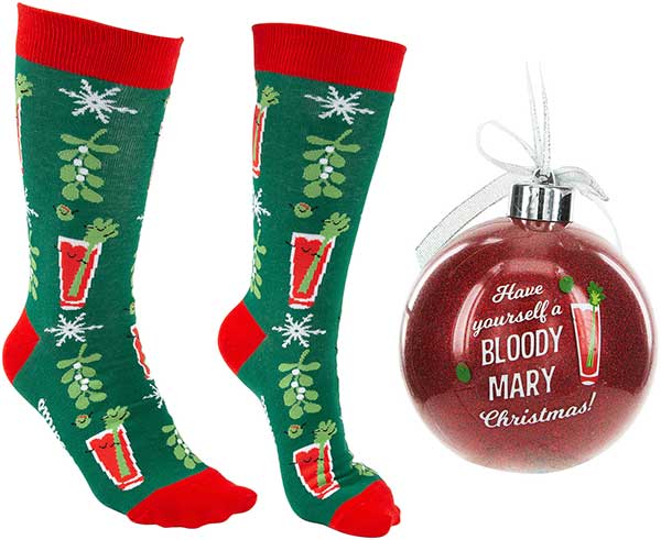 Bloody Mary Christmas Socks and ornament product image