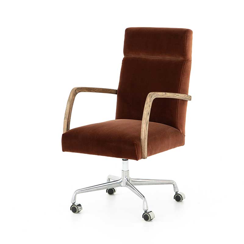 Bryson Desk Chair in Auburn Velvet from Four Hand product image