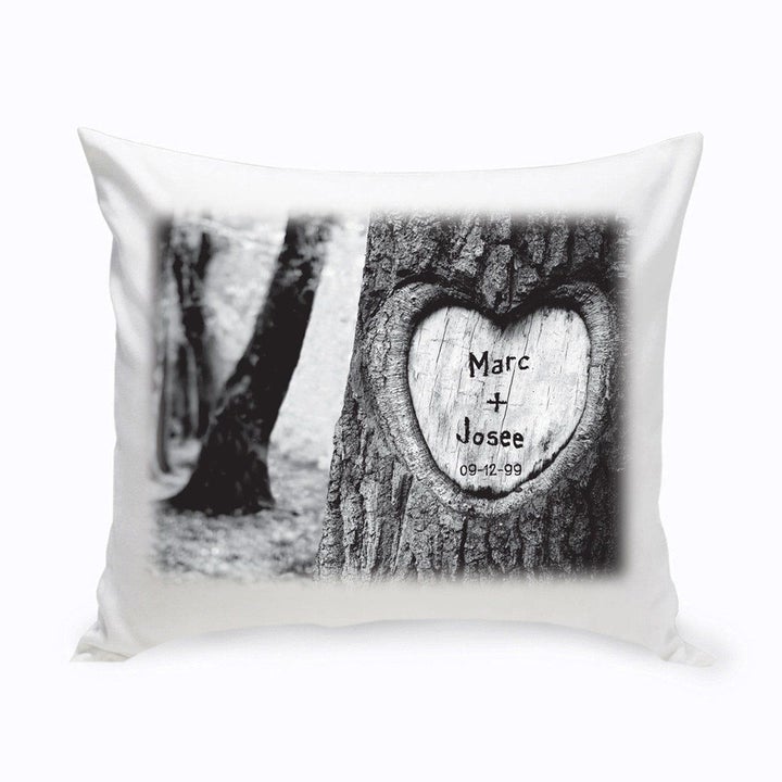 Everlasting Love Tree Carving Throw Pillow