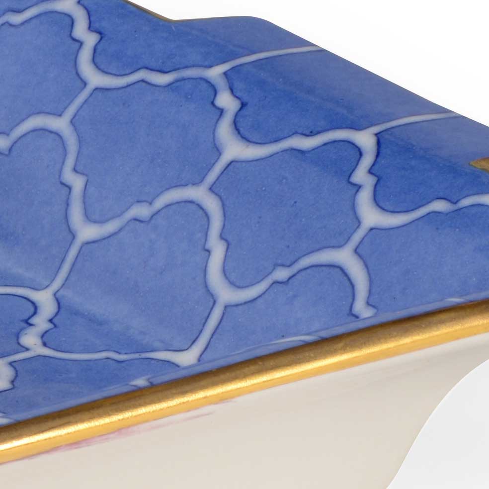Royal blue and white tray Chelsea House