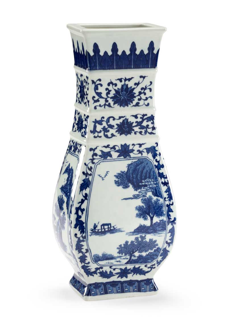 Londonderry Vase Blue and White Collection Hand Painted Porcelain Chelsea House