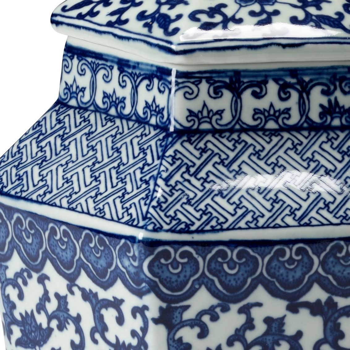 Tower Vase Porcelain Oriental Style Detail