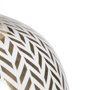 Herringbone Covered Urn-Gold Claire Bell Collection Chelsea House Ceramic Metallic Gold Finish Detail