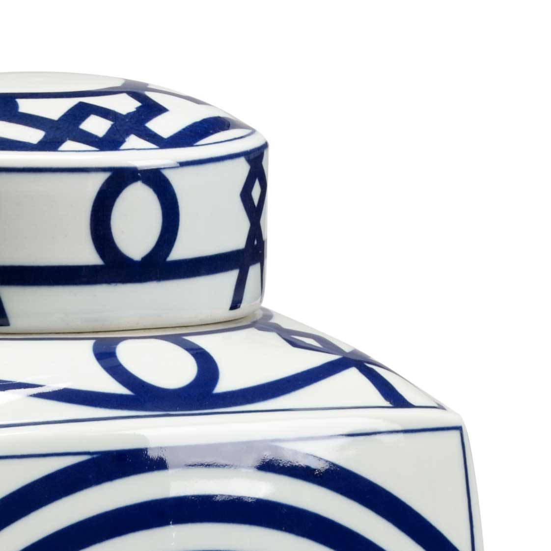 Hobbs Blue Vase Ceramic Blue and White Geometric Design Home Decor Main Image