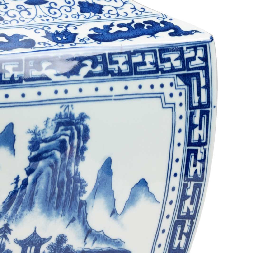 Ming Vase in Panel Blue and White Collection Chinoiserie Chelsea House Detail Image