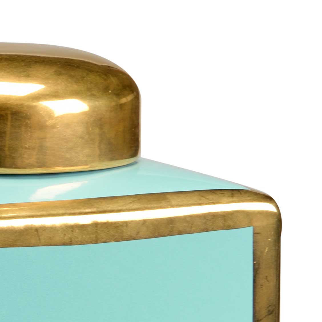 Link Vase Light Turquoise Gold Detail Claire Bell Chelsea House