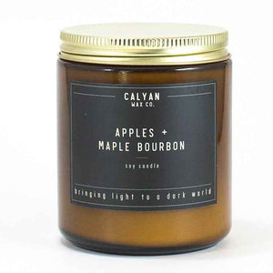 Amber Jar Candle with Bronze Lid Apples & Maple Bourbon Calyan Wax Co.