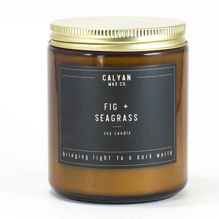 Amber Jar Candle with Bronze Lid Fig & Seagrass Calyan Wax Co.