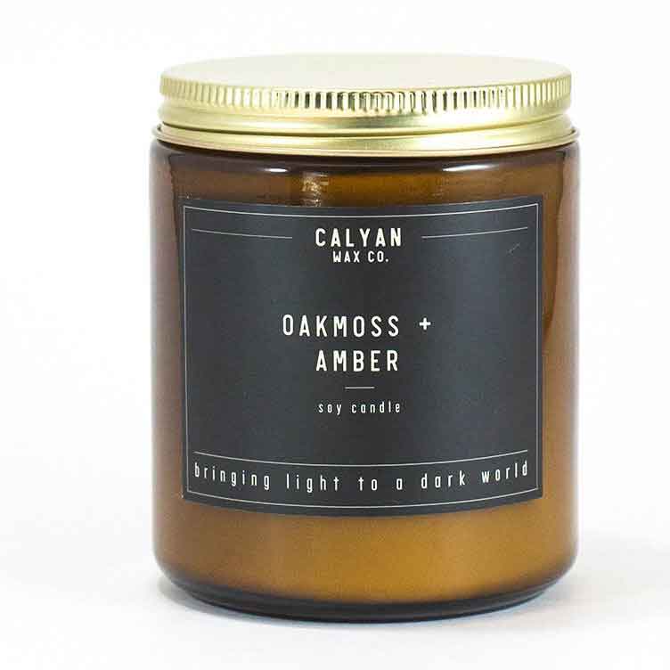 Amber Jar Candle with Bronze Lid Oakmoss & Amber Calyan Wax Co.