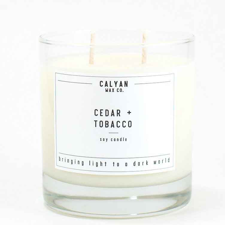 Evergreen + Eucalyptus Soy Candle in a Glass Tumbler - Calyan Wax Co.