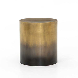 Cameron End Table in ombre antique brass finish