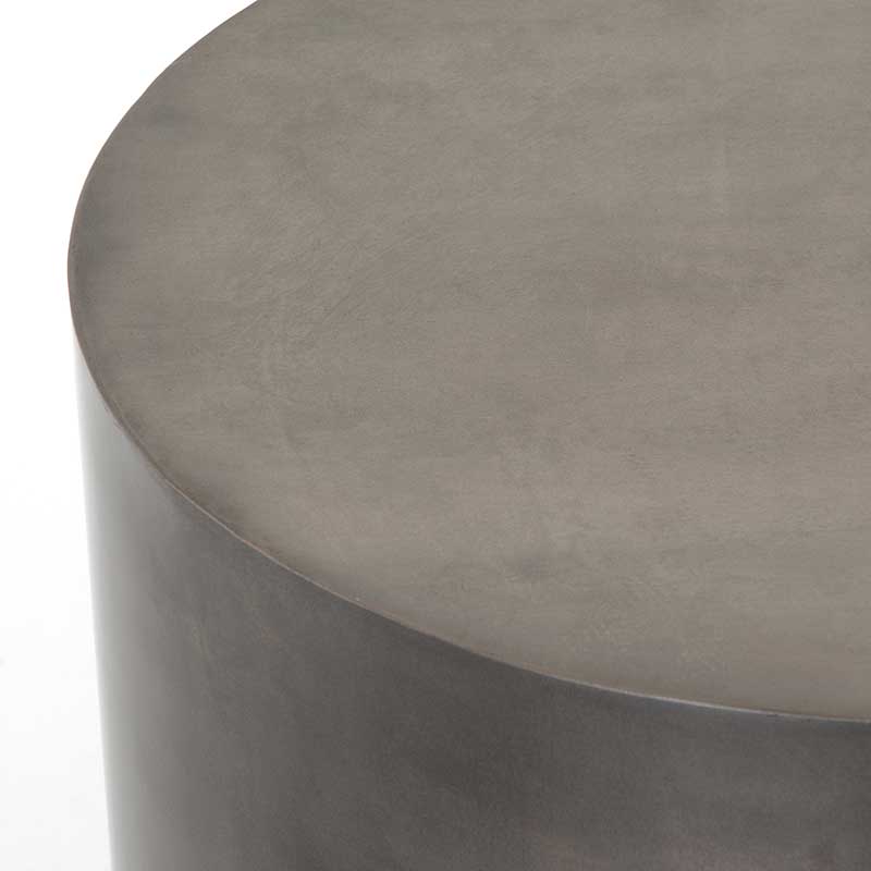 Cameron End Table in ombre pewter brass finish edge detail