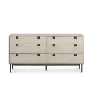 Carly 6 Drawer Dresser Greywash Acacia Four Hands front view image