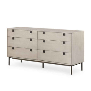 Carly 6 Drawer Dresser Greywash Acacia Four Hands product image