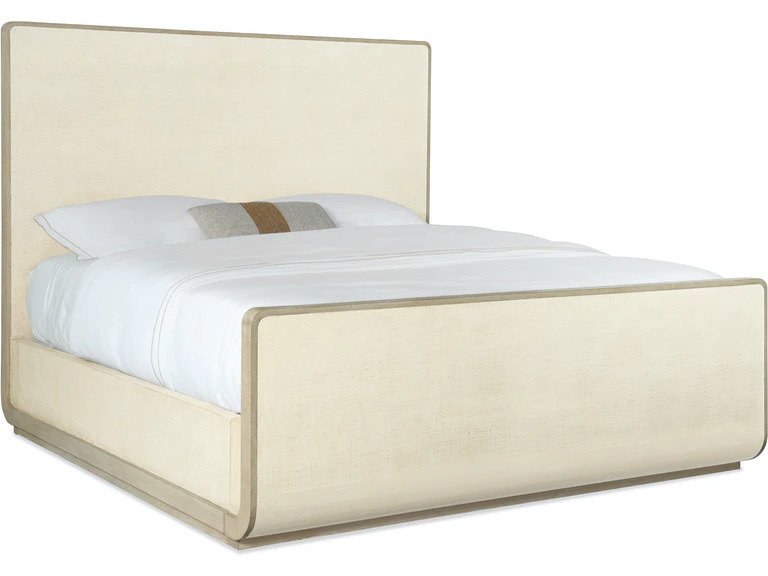 Cascade California King sleigh bed in whites and creams from Hooker Furniture
