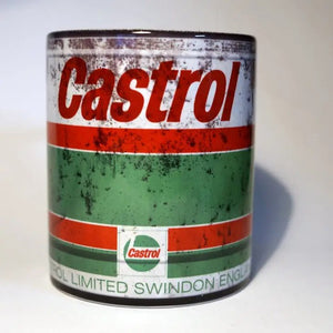 Castrol Motor Oil Coffee Mug looks like a used oil can