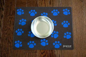 Paw Prints Cat Placemat catches spilled food and water