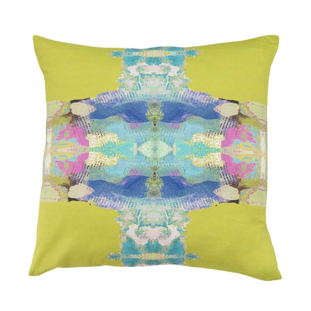 Provence Chartreuse Faux Hide Pillow Laura Park Designs Square