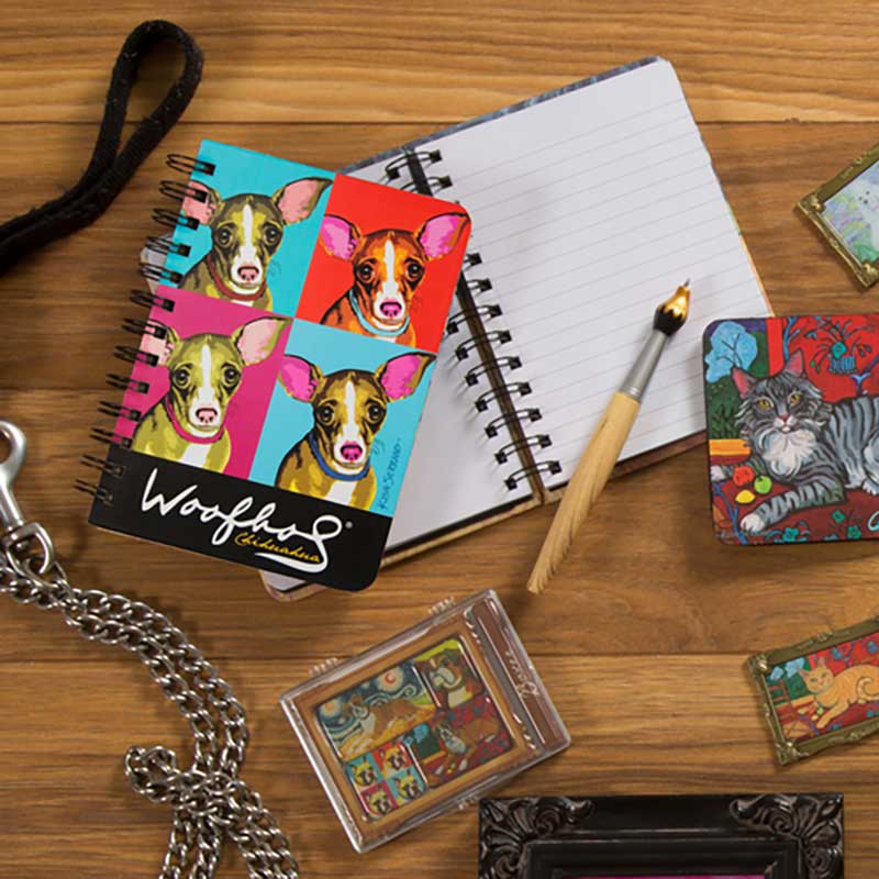 Chihuahua Woofhol Journal Set with artistic cover with related products