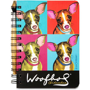 Chihuahua Woofhol Journal Set with artistic cover of 80-page journal